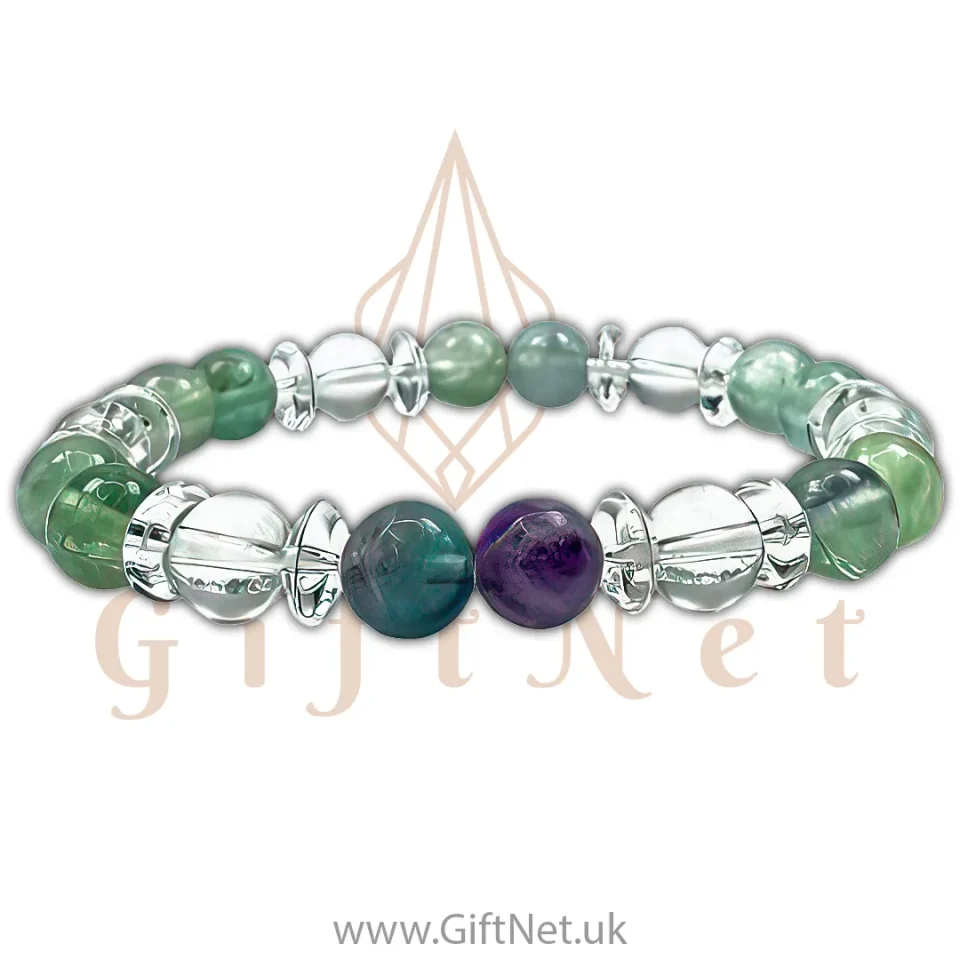 Fluorite Quartz Abacus Bracelet